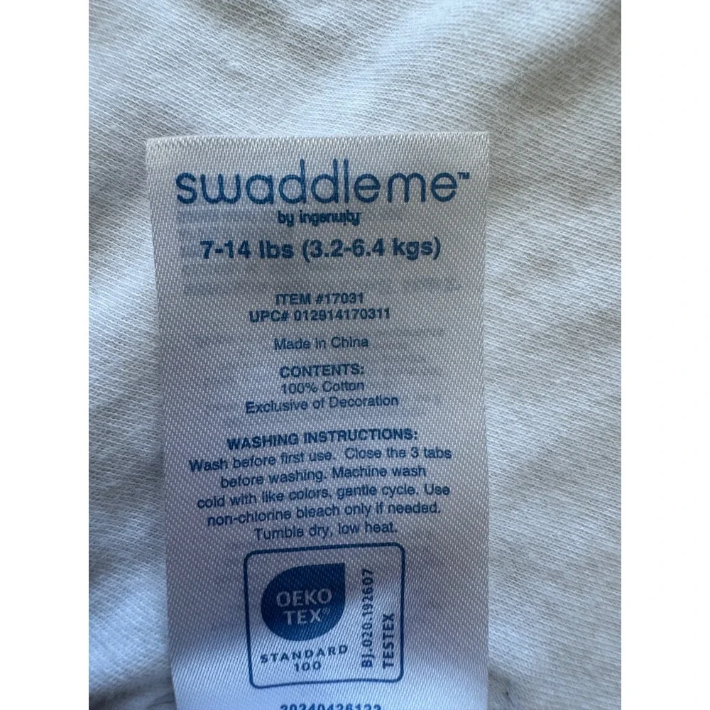 SwaddleMe by Ingenuity 0-3M Leopard Print Cotton Baby Swaddle Wrap 7-14 lbs